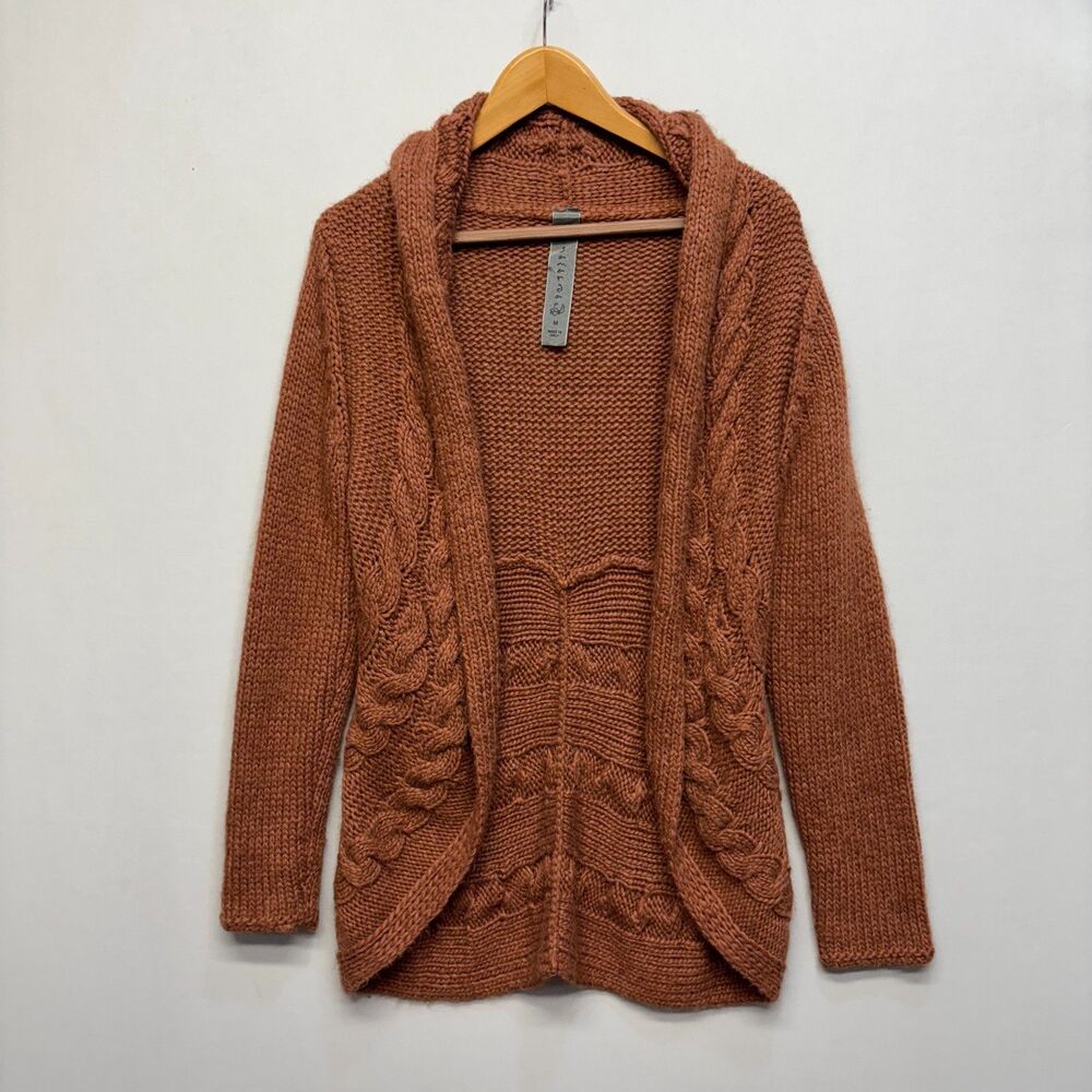 Elsamanda Women Cable Knit Open Front Cardigan Sweater Medium D062 -21